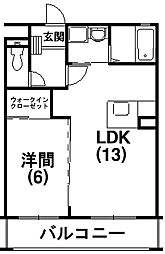 エクセルシア 1LDKの間取図画像