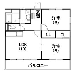マ・メゾン中島 2LDKの間取図画像