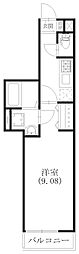 浜松市中央区海老塚2丁目マンション 1Kの間取図画像