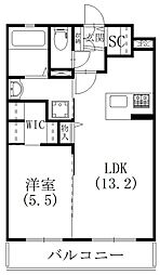 エトワール 1LDKの間取図画像