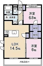 アーリースチューベン 2LDKの間取図画像