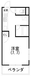クリエイトダイアナ2 1Kの間取図画像