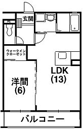エクセルシア 1LDKの間取図画像