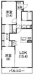 クロリス 2LDKの間取図画像