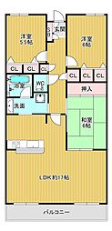 NCRe高槻 3LDKの間取図画像