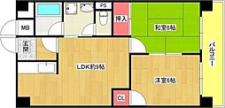 ロイヤルハイツ河田 2LDKの間取図画像