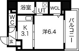 OAK弥栄夕陽ヶ丘 1Kの間取図画像
