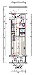 プレサンスザ天王寺逢阪トゥルー 1Kの間取図画像
