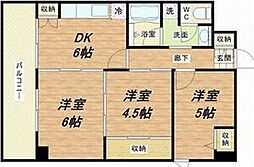青山ビル別館上三青山ハイツ 3DKの間取図画像