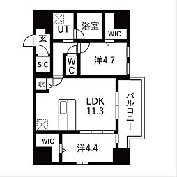 スプランディッドX 2LDKの間取図画像