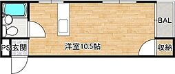 グレースハイツ城南 1Kの間取図画像