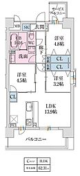 スプランディッド難波7 3LDKの間取図画像