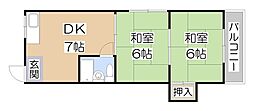 大ケイハイツ文の里 2DKの間取図画像