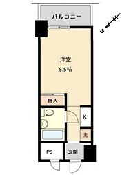TOP仲木戸No.1 ワンルームの間取図画像