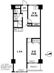 キャニオンマンション第10高島平 2LDKの間取図画像
