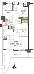 ランフォルセ香里園 2SLDKの間取図画像