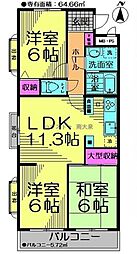 ライオンズマンション田無第5 3LDKの間取図画像