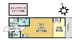 BKB仙谷屋敷 1LDKの間取図画像