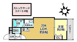 BKB仙谷屋敷 1LDKの間取図画像