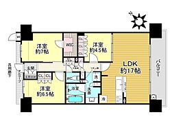 プレサンスレジェンド琵琶湖 3LDKの間取図画像