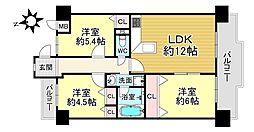 サン・レスポアール 3LDKの間取図画像
