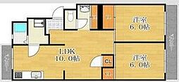 安田マンション 2LDKの間取図画像