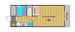 ヴィアベルデアネックス 1Kの間取図画像