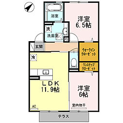 アンジュール 2LDKの間取図画像