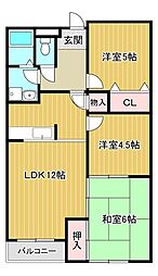 ウエストリバー 3LDKの間取図画像