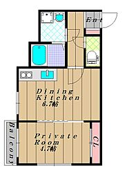 サンアーク北野田 1DKの間取図画像