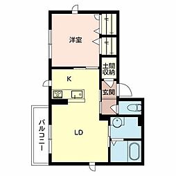 シャーメゾン楓 1LDKの間取図画像