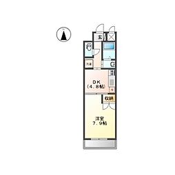 エムズ 1DKの間取図画像