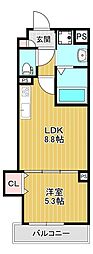 ラモーナ半田 1LDKの間取図画像