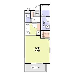 メゾンピエレ 1Kの間取図画像