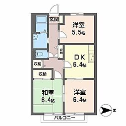 コーポアネックス 3DKの間取図画像