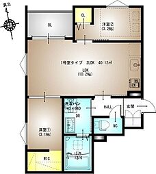 堺市東区日置荘西町3丁アパート 2LDKの間取図画像