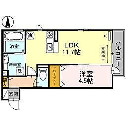 プチアングル 1LDKの間取図画像