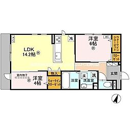 D'Sophia 2LDKの間取図画像