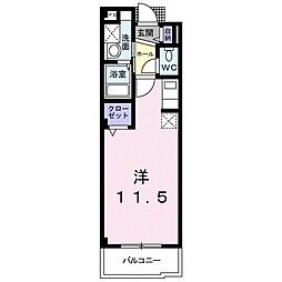 ユングフラウ2 ワンルームの間取図画像