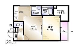 堺市東区草尾アパート 1LDKの間取図画像