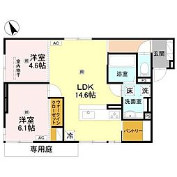 エルピダAノワール 2LDKの間取図画像