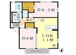 パストラル福田A 2LDKの間取図画像