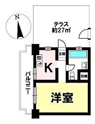 川口サマリヤマンション 1Kの間取図画像