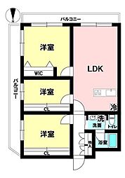 コーポゆり 3LDKの間取図画像