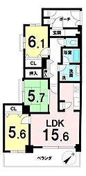 ライフピア川口2アクシオス 3LDKの間取図画像