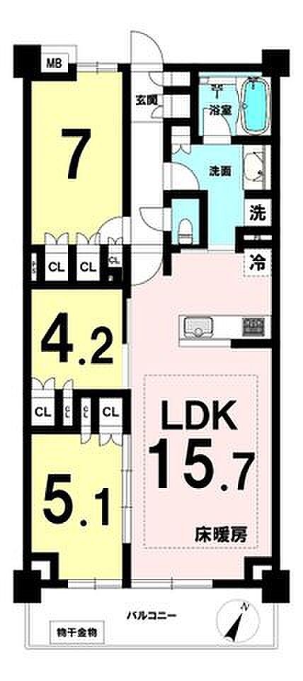 2SLDK 間取り