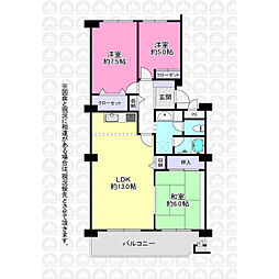 入間ビレジ11号棟 3LDKの間取図画像