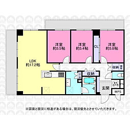 西武豊岡ハイツ 3LDKの間取図画像