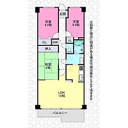 ハイラーク入間 3LDKの間取図画像