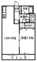 正気屋ハイツF棟 1LDKの間取図画像